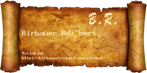 Birbauer Róbert névjegykártya